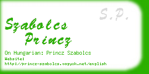 szabolcs princz business card